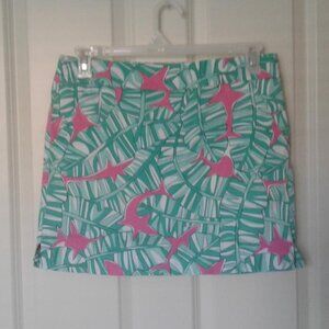 Loudmouth size 8 Shark print skort  Hot pink & teal
